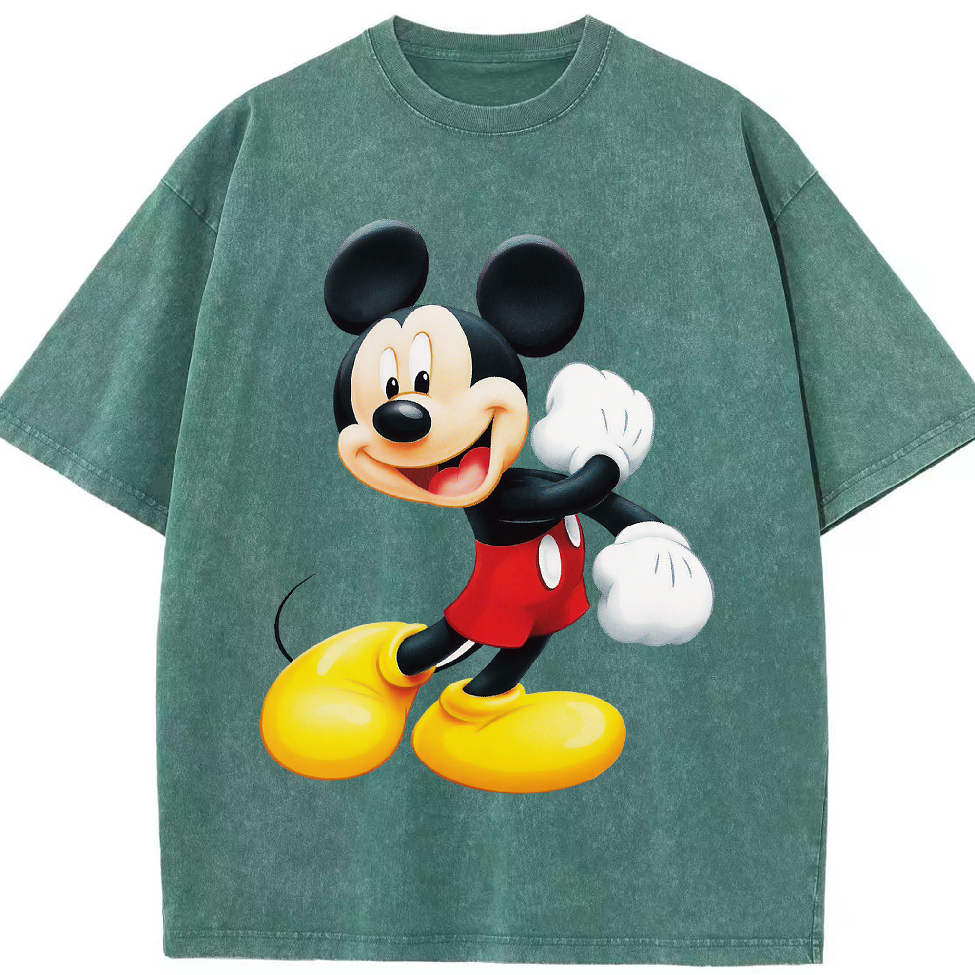 （画像用） ミッキーマウス Mickey Mouse 綿100% ヴィンテージ風 半袖Tシャツ（フロントプリント）